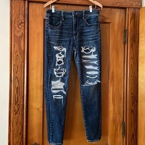 American Eagle Super Super Stretch sz 12 distressed jeans